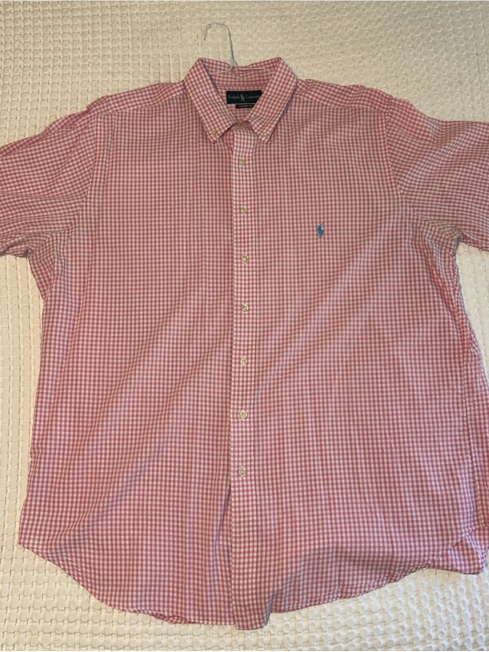 Polo Ralph Lauren Shirt Mens 2XLT Tall Pink Gingham Check Button Up Classic Fit